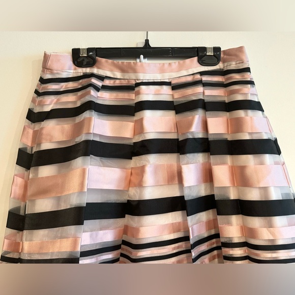 Pink Tartan Satin Stripe Full Skirt - Picture 3 of 9